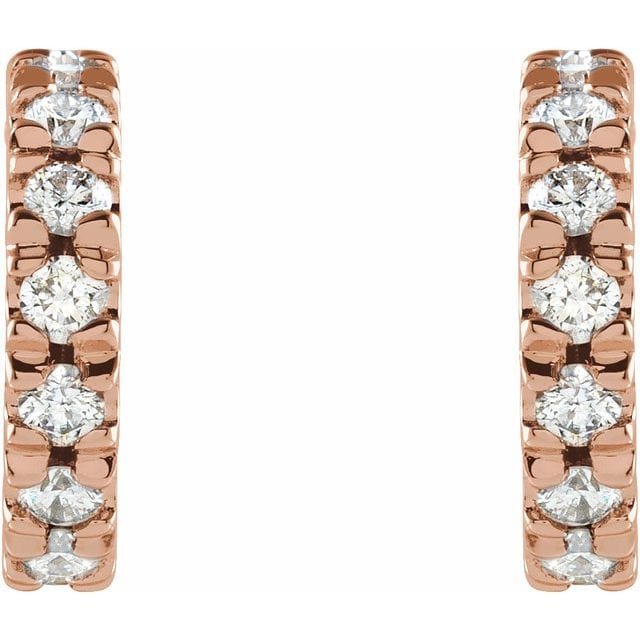 saveongems Lab-Grown Diamond French-Set Huggie Earrings