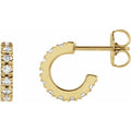 saveongems 10 mm: 1/3 CTW / SI1-SI2 (G-H) / 14K Yellow Gold Lab-Grown Diamond French-Set Huggie Earrings