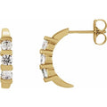 saveongems Jewelry 3.4mm::9/10CTW / I1 G-H / 14K Yellow 14K Natural Diamond J-Hoop Earrings Sizes,1/2 CTW,9/10CTW,1 1/2 CTW