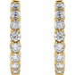 saveongems 14K Natural Diamond Inside-Outside Hinged Hoop Earrings