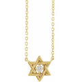 saveongems Jewelry 2mm :: 0.03 CT / 16 Inch / 14K Yellow 14K .03 CT Natural Diamond Star of David Necklace