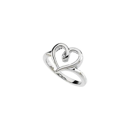 saveongems Jewelry 2.165 DWT (3.37 grams) / 7.00 / Sterling Silver Heart Ring