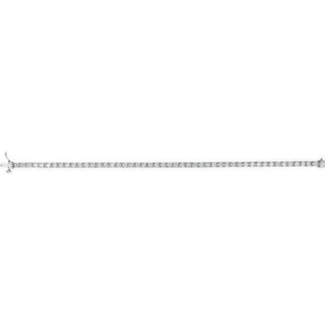 saveongems 14K Natural Diamond Line 7 1/4" Bracelet