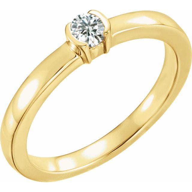 saveongems 6.0 / I1 G-H / 14K Yellow 14K 1/5 CTW Natural Diamond Family Stackable Ring