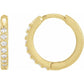 saveongems 12.5 mm :: 1/8 CTW / I1 G-H / 14K Yellow 14K Natural Diamond Accented Huggie Earrings
