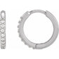 saveongems 12.5 mm :: 1/8 CTW / I1 G-H / 14K White 14K Natural Diamond Accented Huggie Earrings