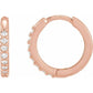 saveongems 12.5 mm :: 1/8 CTW / I1 G-H / 14K Rose 14K Natural Diamond Accented Huggie Earrings