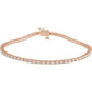 saveongems 1.9 mm:: 2 CTW / I1 G-H / 14K Rose 14K Natural Diamond Line 7 1/4" Bracelet