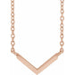 saveongems Jewelry 12.92 x 6.14mm / 16 Inch / 14K Rose V Necklace