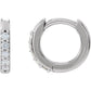 saveongems 10 mm :: 0.08 CTW / I1 G-H / 14K White 14K Natural Diamond Accented Huggie Earrings
