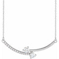 saveongems 5/8 ctw (3.9mm) / 18 Inch / 14K White Diamond Two-Stone Necklace 18