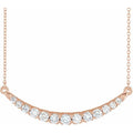 saveongems Jewelry 3/4 ctw (3.2 x 36.77 mm) / 18 Inch / 14K Rose Diamond French-Set Bar Necklace 18