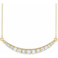 saveongems Jewelry 3/4 ctw (3.2 x 36.77 mm) / 18 Inch / 14K Yellow Diamond French-Set Bar Necklace 18
