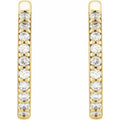 saveongems 14K Natural Diamond Accented Huggie Earrings