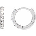 saveongems Jewelry 1/5ctw::10mm / SI G-H / 14K White Diamond Hoop Earrings