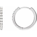 saveongems Jewelry 1 /4ctw::14mm / SI G-H / 14K White Diamond Hoop Earrings