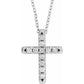 saveongems Jewelry 1.7mm :: 1/5 CTW / I1 G-H / 14K White 14K Natural Diamond French-Set Cross 16-18" Necklace
