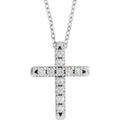 saveongems Jewelry 1.7mm :: 1/5 CTW / I1 G-H / 14K White 14K Natural Diamond French-Set Cross 16-18