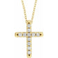 saveongems Jewelry 1.7mm :: 1/5 CTW / I1 G-H / 14K Yellow 14K Natural Diamond French-Set Cross 16-18" Necklace