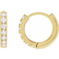 saveongems Jewelry 1/5ctw::10mm / SI G-H / 14K Yellow Diamond Hoop Earrings
