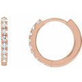 saveongems Jewelry 1/5ctw::12mm / SI G-H / 14K Rose Diamond Hoop Earrings