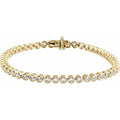 saveongems Jewelry 3 1/2 ctw (2.5mm) / SI1 SI2 G-H / 14K Yellow Bezel-Set Bracelet