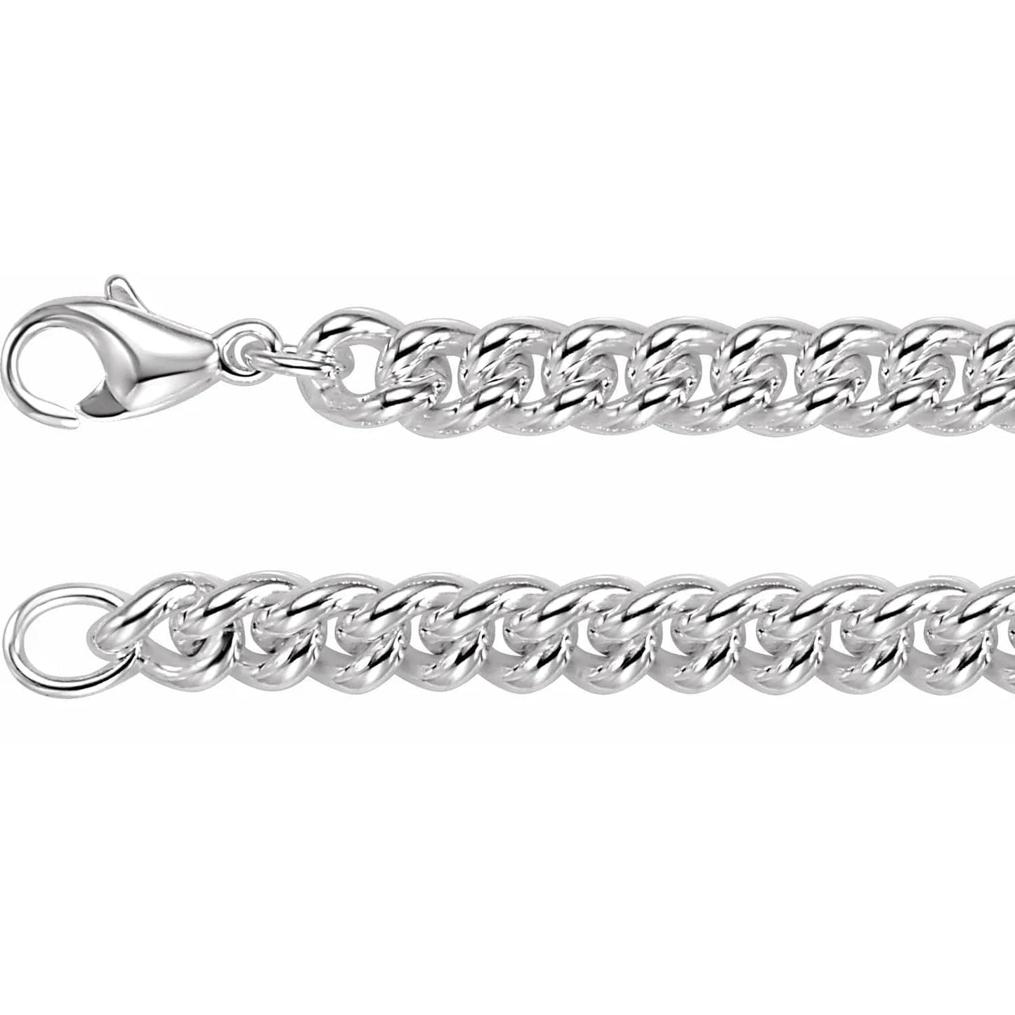 Save On Diamonds 8 inch Sterling Silver 8 mm Curb Chain