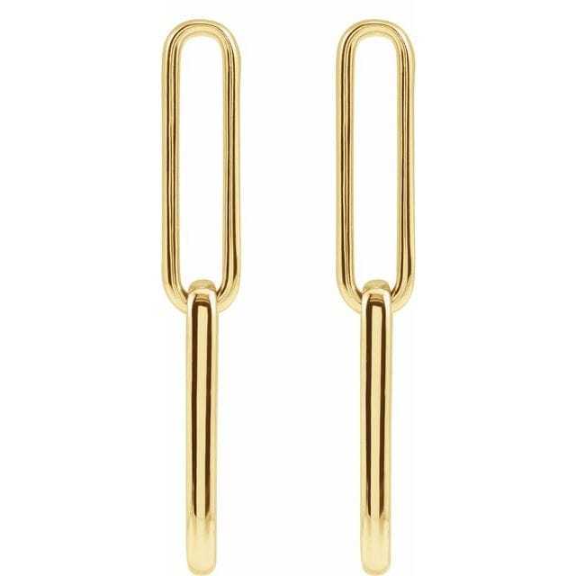 saveongems Jewelry Elongated Flat Link Earrings