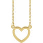 saveongems Jewelry 10.8 x 10mm / 16 Inch / 14K Yellow 14K Heart 16" Necklace