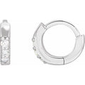 saveongems 8 mm :: 0.05 CTW / I1 G-H / 14K White 14K Natural Diamond Accented Huggie Earrings