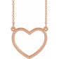 saveongems Jewelry 17 x 15.8mm / 16 Inch / 14K Rose 14K Heart 16" Necklace