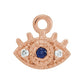 saveongems Jewelry 1.3mm :: 0.01 CTW / I1 G-H / 14K Rose 14K Natural Blue Sapphire & .01 CTW Natural Diamond Evil Eye Dangle