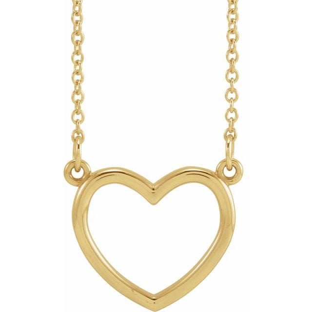 saveongems Jewelry 13.8 x 13mm / 16 Inch / 14K Yellow 14K Heart 16" Necklace