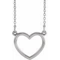 saveongems Jewelry 13.8 x 13mm / 16 Inch / 14K White 14K Heart 16