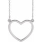 saveongems Jewelry 17 x 15.8mm / 16 Inch / 14K White 14K Heart 16" Necklace