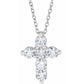 saveongems Jewelry 3/4 ctw (3.2mm) / SI G-H / 14K White Diamond Cross Necklace
