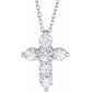 saveongems Jewelry 1 ctw (3.65mm) / SI G-H / 14K White Diamond Cross Necklace