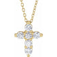 saveongems Jewelry 1/2 ctw (2.9mm) / SI G-H / 14K Yellow Diamond Cross Necklace