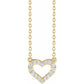 saveongems Jewelry 1/5ctw::10x9mm / 16-18" / 14K Yellow Heart Diamond Necklace