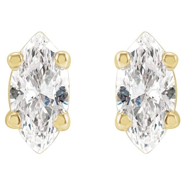 saveongems 4 x 2mm :: 1/6 CTW / l1 14K Yellow 1/8 CTW Natural Diamond Earrings