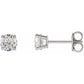 saveongems 4.5mm :: 3/4 CTW / 14K White Round Diamond Stud Earrings 1/6-2 CT (4 prong)