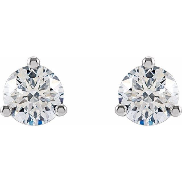 saveongems 3-Prong Round Diamond Stud Earrings 1/6-2 Carat Total Weight