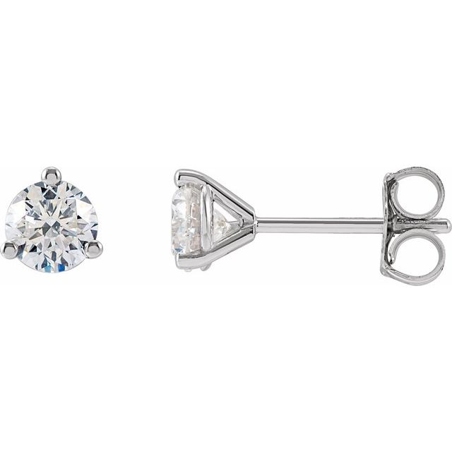 saveongems 3/4 ctw (4.5mm) / 14K White / SI1-SI2 G-H 3-Prong Round Diamond Stud Earrings 1/6-2 Carat Total Weight