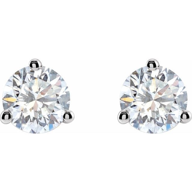 saveongems 3-Prong Round Diamond Stud Earrings 1/6-2 Carat Total Weight