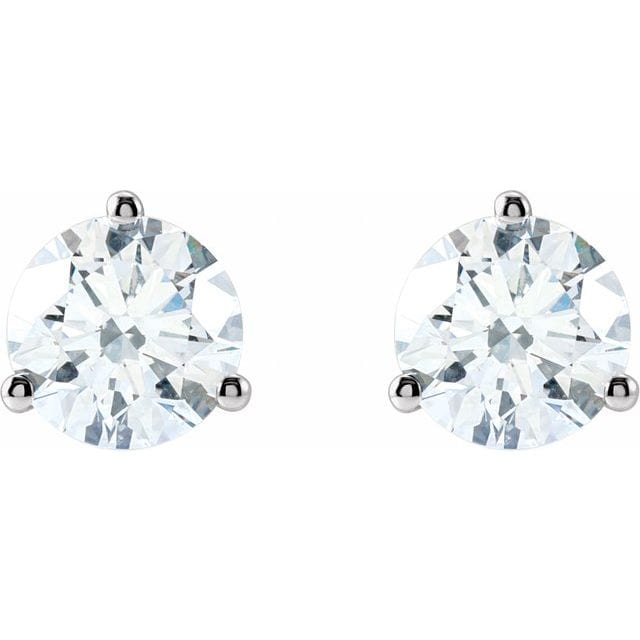 saveongems 3-Prong Round Diamond Stud Earrings 1/6-2 Carat Total Weight