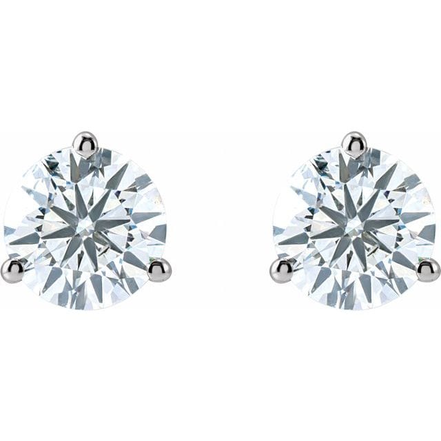 saveongems 3-Prong Round Diamond Stud Earrings 1/6-2 Carat Total Weight