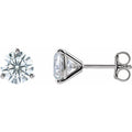 saveongems 2 ctw (6.3mm) / 14K White / SI1-SI2 G-H 3-Prong Round Diamond Stud Earrings 1/6-2 Carat Total Weight