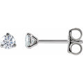 saveongems 1/5ctw (3mm) / 14K White / SI1-SI2 G-H 3-Prong Round Diamond Stud Earrings 1/6-2 Carat Total Weight