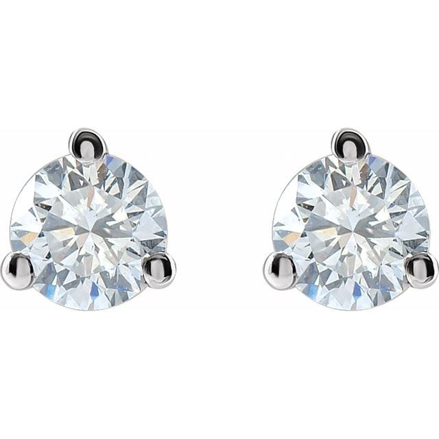 saveongems 3-Prong Round Diamond Stud Earrings 1/6-2 Carat Total Weight