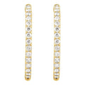 saveongems 14K Natural Diamond Inside-Outside Hinged Hoop Earrings Sizes1/4-6 1/4 CTW